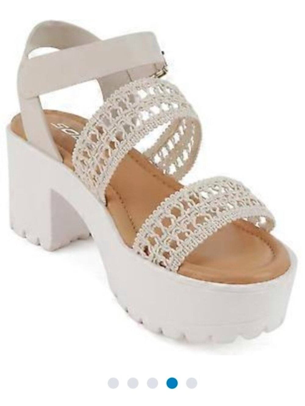 NWOT Soda Cream And White Crochet Platform Sandals (Sz 7)